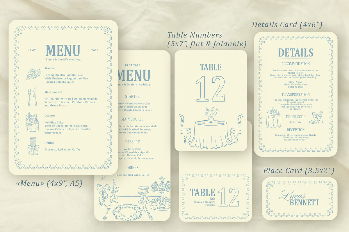 Blue dream wedding templates, a Stationery Template by Garden in frame (Photo 4 of 9)