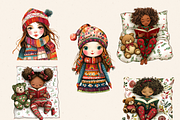 CHRISTMAS FOLK GIRL CLIPART, a Person Illustration by Daring Digies (Thumbnail 5 of 8)