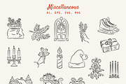 Christmas Hand Drawn Illustrations, a Seasonal Illustration by NatalieArtShop (Thumbnail 6 of 13)