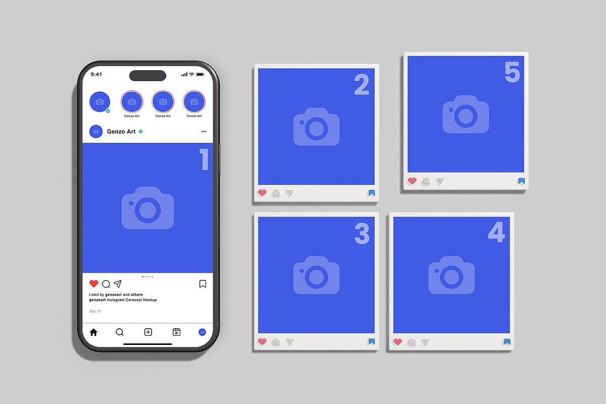 Instagram Carousel Mockup, an Advertising Mockup by Farabion Studio (Photo 2 of 2)