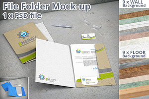 Stationery File Folder Mockup