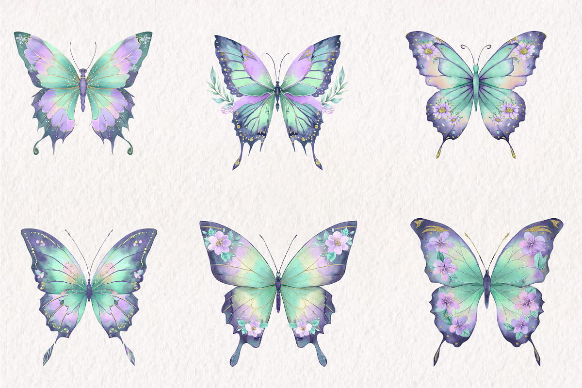 Spring Butterfly Clipart, an Illustration by CreationArt (Photo 5 of 7)