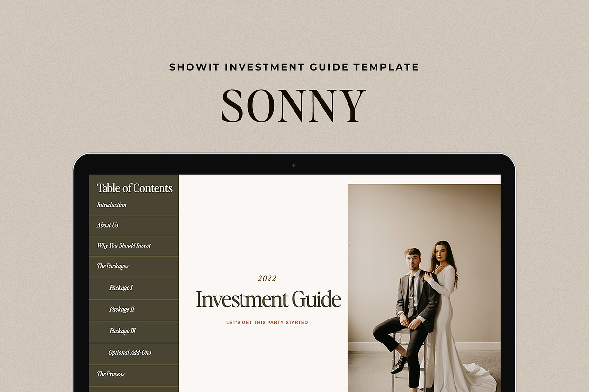 Sonny Showit Investment Guide, a Websites & App Template by Amanda Scott Design Co. (Photo 1 of 5)