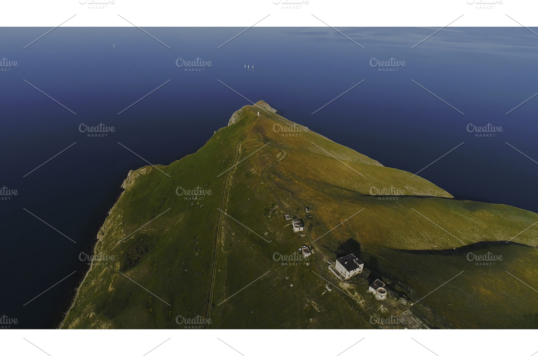 Top view of beautiful sea cape with, a Nature Photo by Media Whale Stock