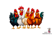 10 Funny Chickens Group PNG Clipart, an Illustration by Clipart Bloom (Thumbnail 4 of 12)
