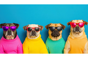 Four Dogs Wearing Sunglasses and, a Beauty & Fashion Photo by Lermont51