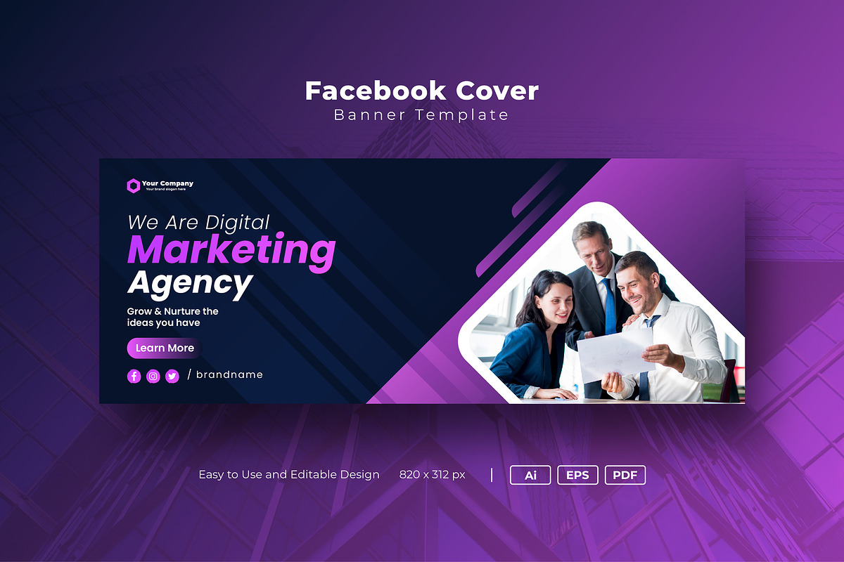 Digital marketing Facebook Cover, a Social Media Template by DreamStudio-eg
