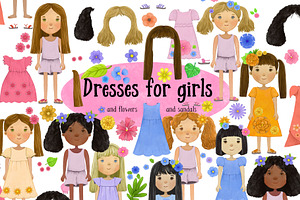 Dresses for girls, an Illustration by Ulia Li Lu