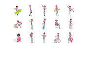 Active Woman – Set of 50 Poses, a Person Illustration by 3DMask (Thumbnail 5 of 6)