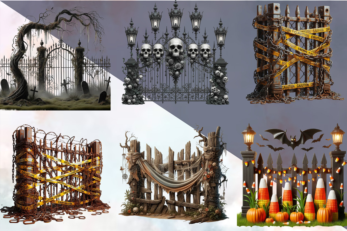 Watercolor Halloween Fence Sublimati, an Illustration by SVGArt (Photo 8 of 8)