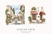 Italian View, a Decorative Illustration by PeDe Designs (Thumbnail 7 of 9)