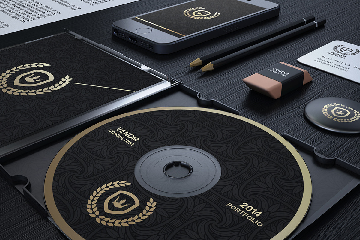 Gold And Black Corporate Identity, a Stationery Template by Marvel (Photo 1 of 5)