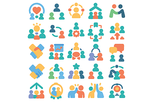 Teamwork & People Icons Pack, an Object Graphic by nikagraphic