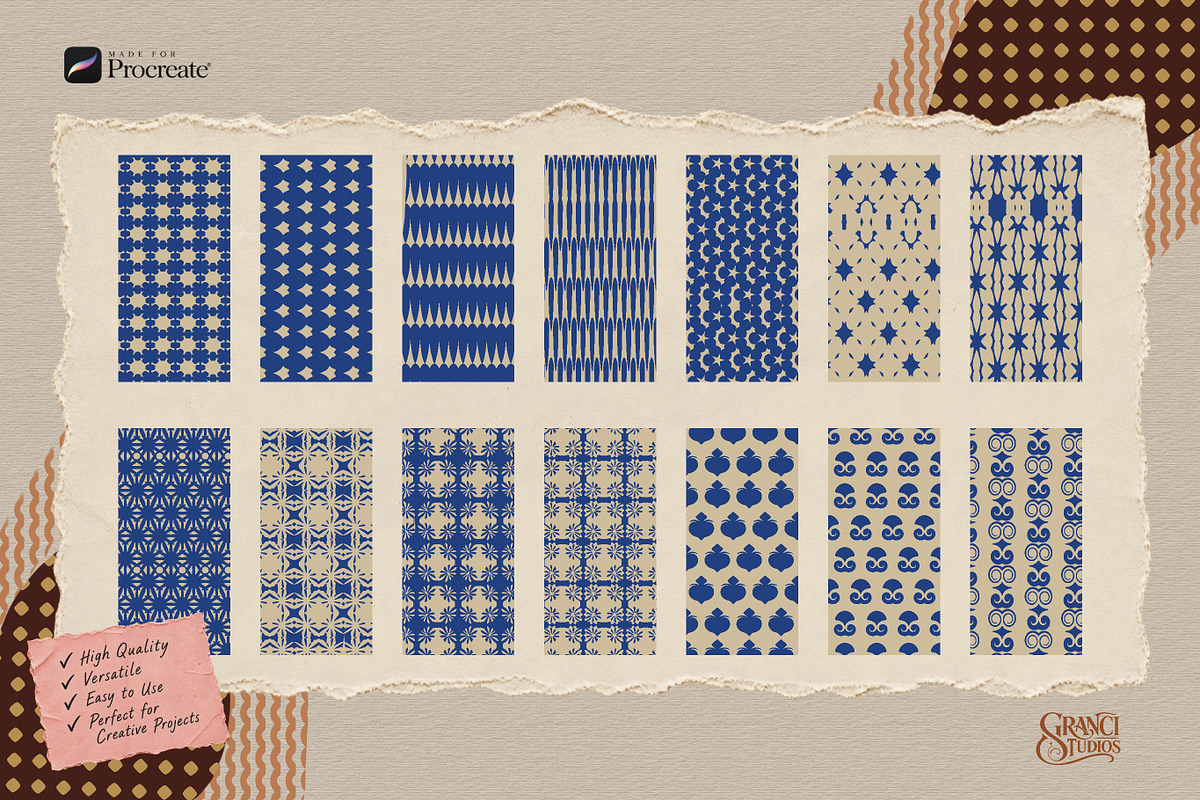 Pattern Impression Procreate Brushes, a Brush Add-On by GRANCI STUDIOS (Photo 8 of 10)