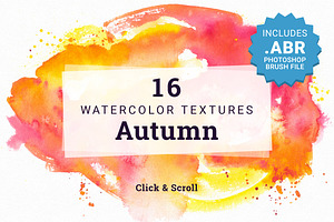 16 Watercolor Textures - Autumn