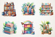 Summer Bookshelf Sublimation Clipart, an Illustration by RobertsArt (Thumbnail 2 of 5)