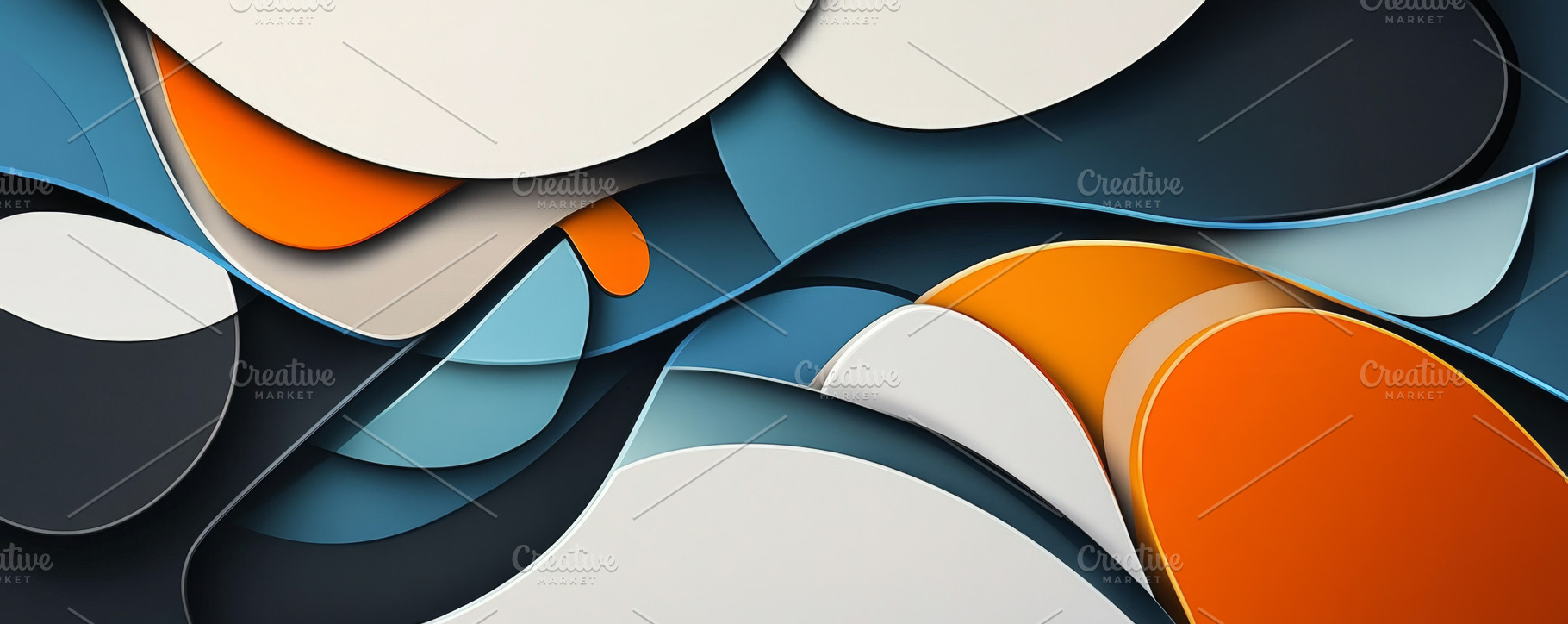 Neutral-Tone Abstract Banner with Overlapping Waves, an Abstract Photo by Natalia Klenova's Shop