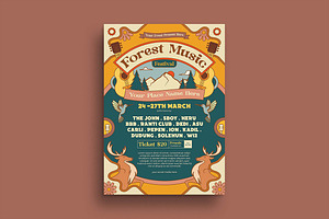 Forest Music Festival Flyer, a Flyer Template by megarez