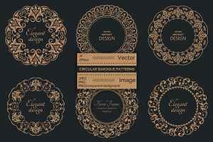 Baroque decorative circular frames