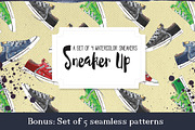 Watercolor Sneakers + Bonus, an Illustration by Curve and Pixel (Thumbnail 3 of 4)