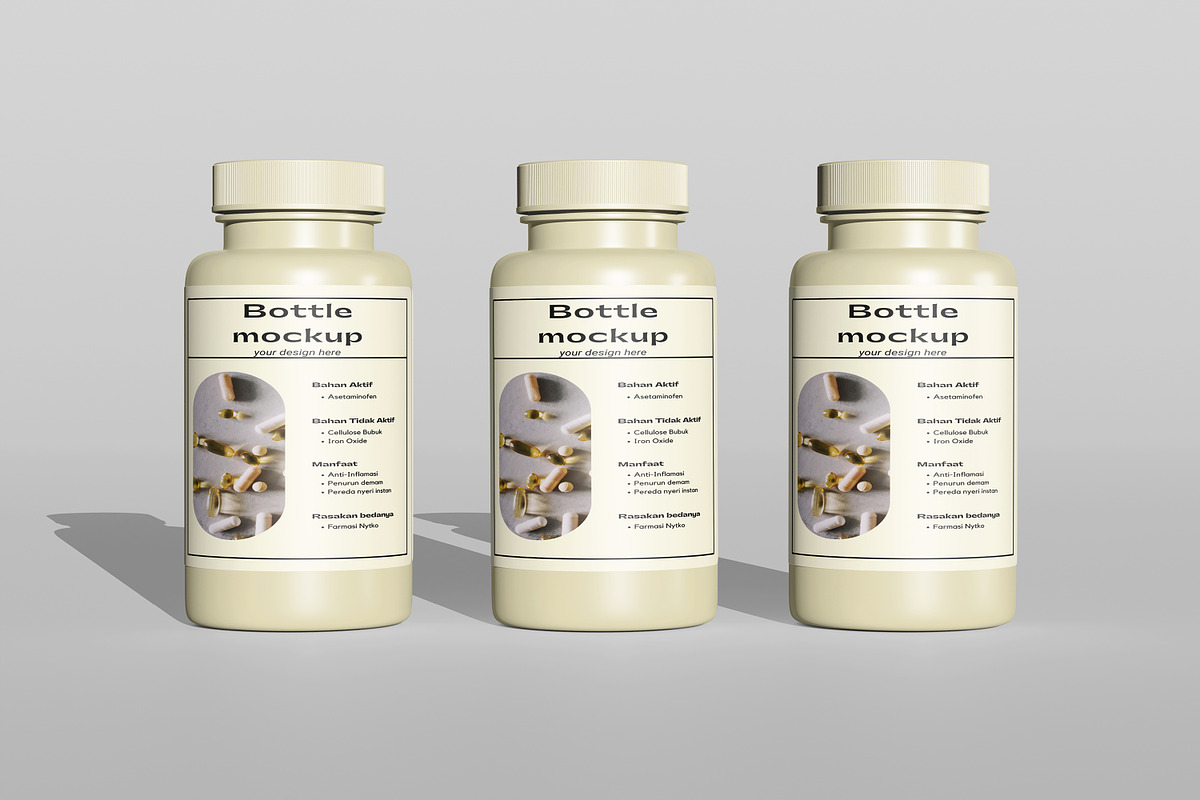 Supplement Bottle Packaging Mockup, a Cups & Container Mockup by swsi-studio (Photo 3 of 6)