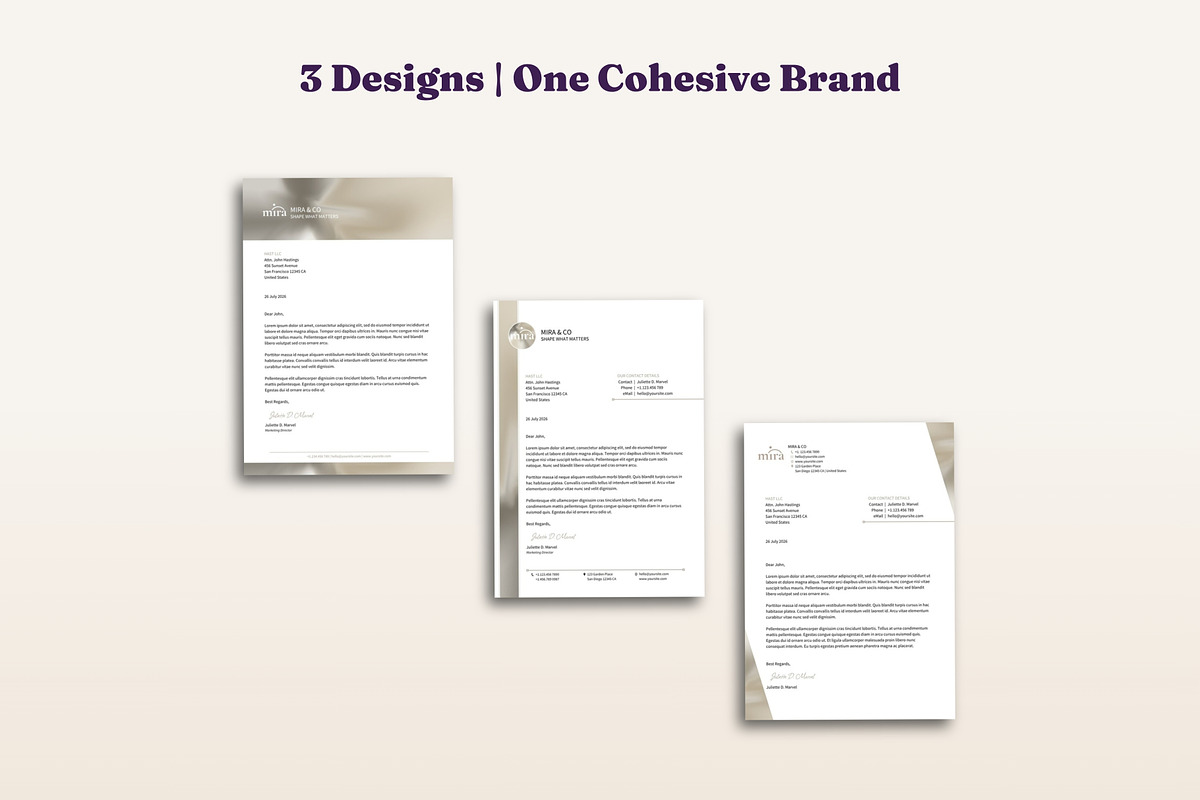 Letterhead Templates 3 Designs Word, a Stationery Template by B2 Studio (Photo 3 of 18)