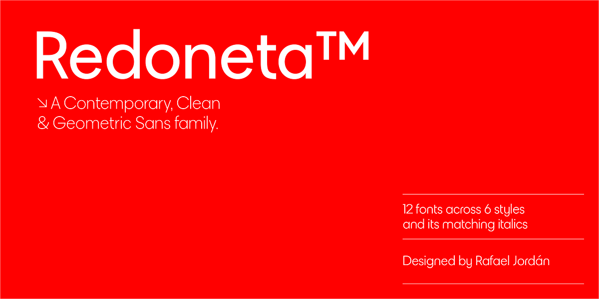 Redoneta, a Sans Serif Font by Rafael Jordan (Photo 1 of 9)