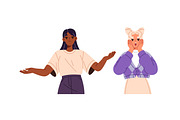 People communicate with gestures set, a Person Illustration by PaperTrident (Thumbnail 4 of 11)