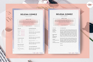 Watercolor Theme Resume Template