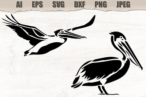 Stencils Pelican Bird, an Animal Illustration by MARYCRAFTIRIA