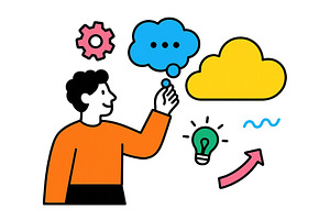 Creative brainstorming process with, an Illustration by ZinetroN