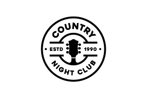 Vintage Guitar Country Western Logo, a Branding & Logo Template by funpixel