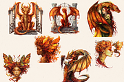 DRAGON FAIRY CLIPART PACK, a Person Illustration by Daring Digies (Thumbnail 5 of 10)
