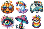 Groovy Halloween Clipart, an Illustration by SinaCreation (Thumbnail 3 of 5)