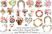 Spring Romantic Flower Clipart PNG, an Illustration by Designking (Thumbnail 1 of 5)