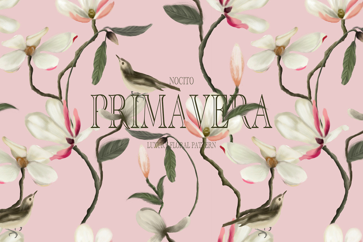 Primavera, Luxury Floral Pattern, a Pattern Graphic by Nocito Design