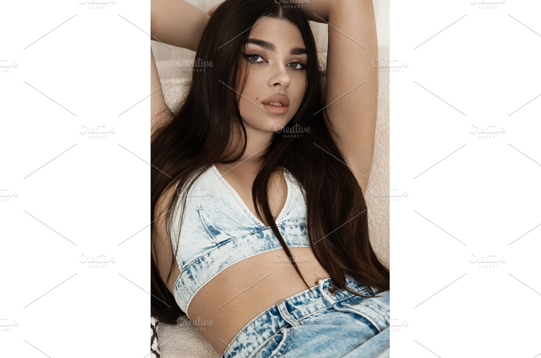 Beautiful young woman sitting in a, a Person Photo by korabkova