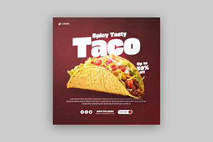 Tacos Food Social Media Post, a Social Media Template by Saman Osama