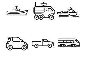 Vehicle Travel Icons Set 1 Procreate