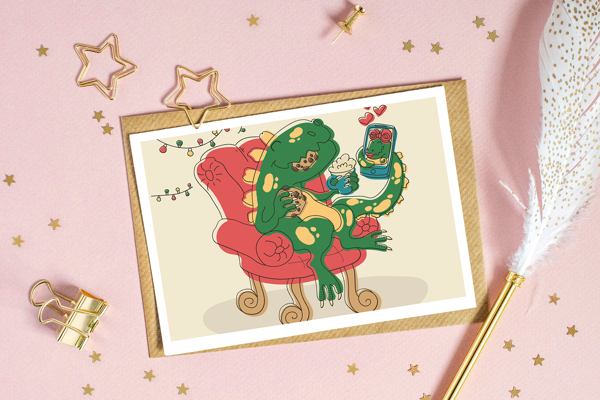 Romantic Dinosaur Date Illustration, an Animal Illustration by barsrsind (Photo 2 of 4)