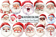 Funny Santa Claus Face Clipart, an Illustration by Rose Art (Thumbnail 1 of 5)