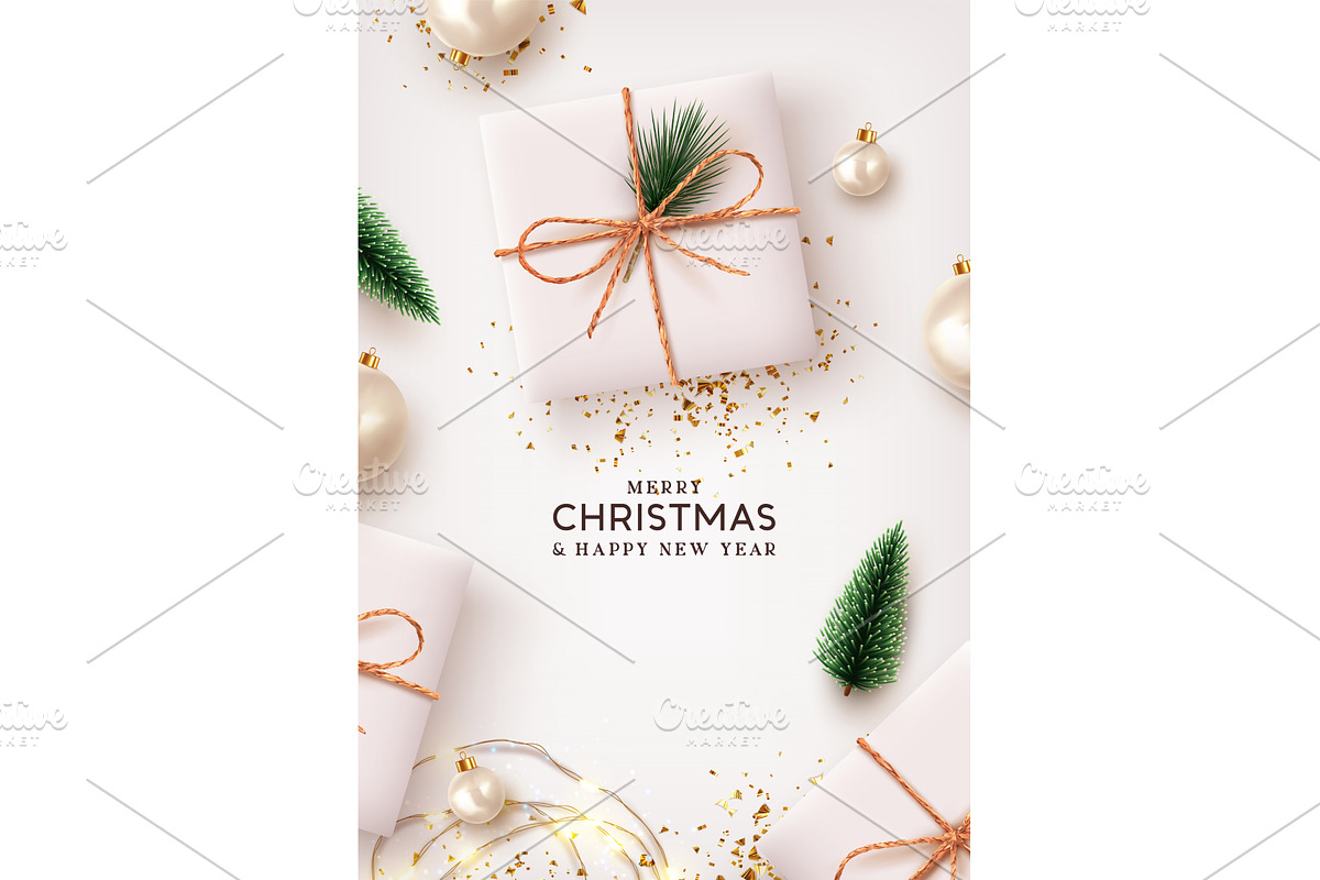 Christmas and New Year Holiday, a Seasonal Illustration by Modern vector