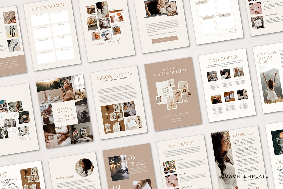 Vision Board eBook Template Canva, a Brochure Template by COACHTEMPLATE (Photo 5 of 9)