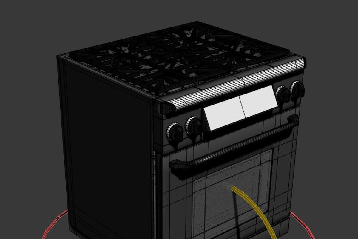 30 inch gas range cooker, a Furniture 3D Model by kjpargeterimages (Photo 2 of 15)