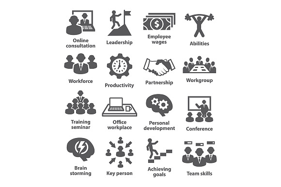 Business Management Icons. Pack 11