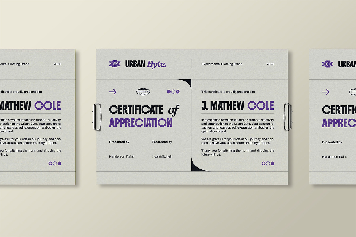 Urban Byte - Certificate Template, a Print Template by StreaksideStd (Photo 3 of 3)