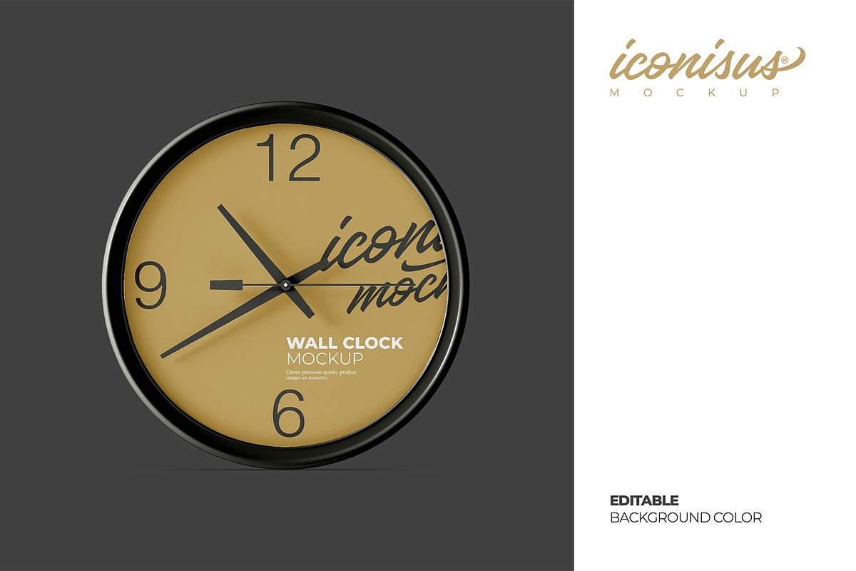Wall Clock Mockup Template, a Product Mockup by iconisusmockup (Photo 2 of 5)