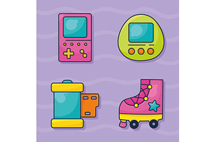 90s style modern icons, an Object Illustration by studiogstock