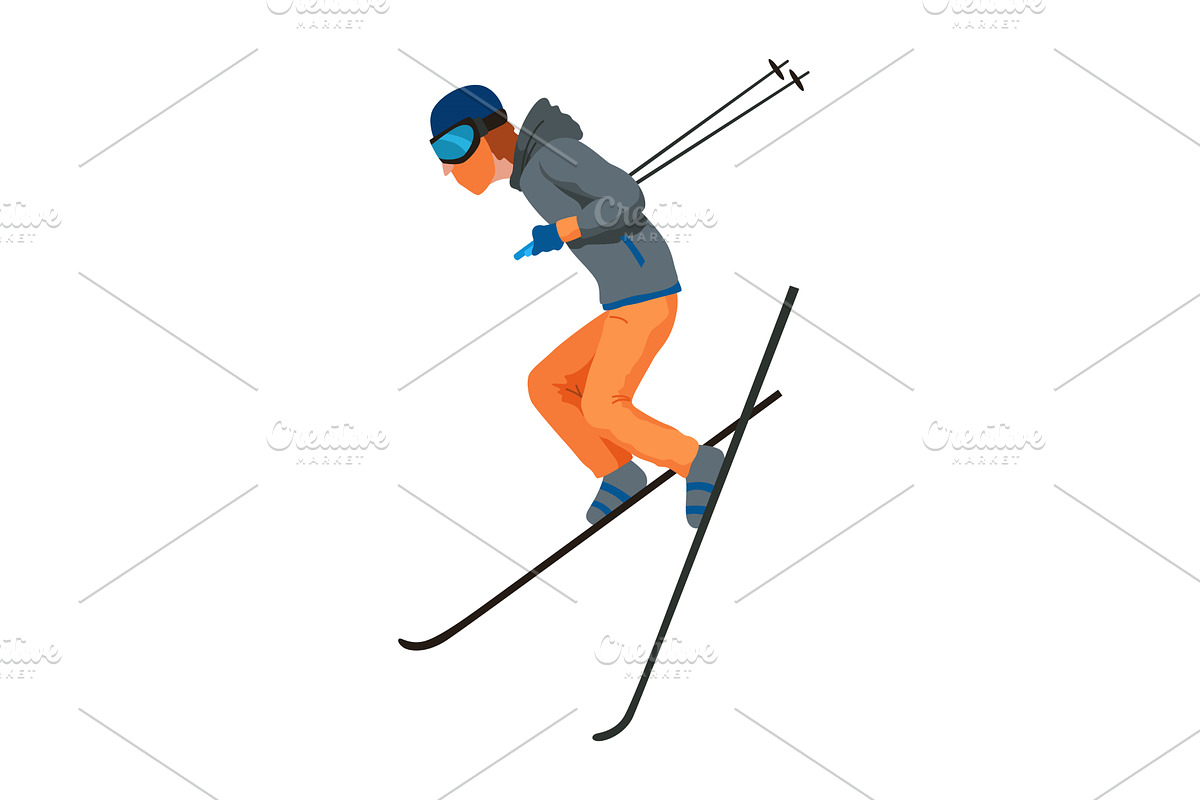Skier, icon. Sportsman doing, a Sport Illustration by Things for designers