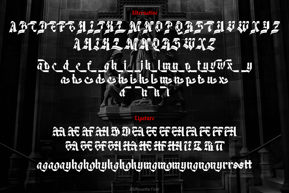 Silhouetta Blackletter, a Blackletter Font by TypeClassHeroes (Photo 15 of 15)